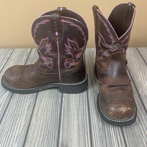 Justin Gypsy Brown Cowboy Boots Women's 10B Style WKL9980 Steel Toe